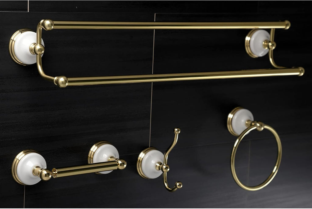Kingston Brass BAK1113478ORB Victorian 4-Pieces Dual -Towel Bar Bathroom Hardware Set, 24 inch Length, Oil Rubbed Bronze