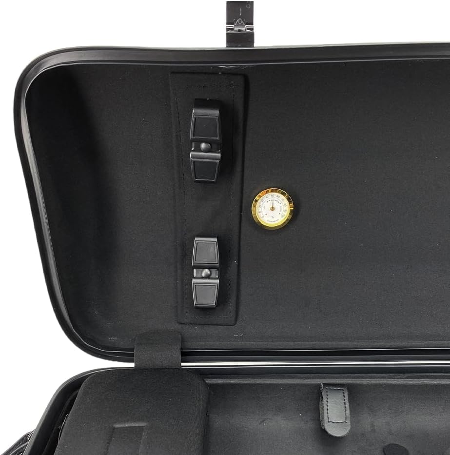 Violin case 4/4 Full size High strength Carbon fiber hard shell Durable handles Internal storage with Backpack straps Music Sheet bag (Black with Code lock)