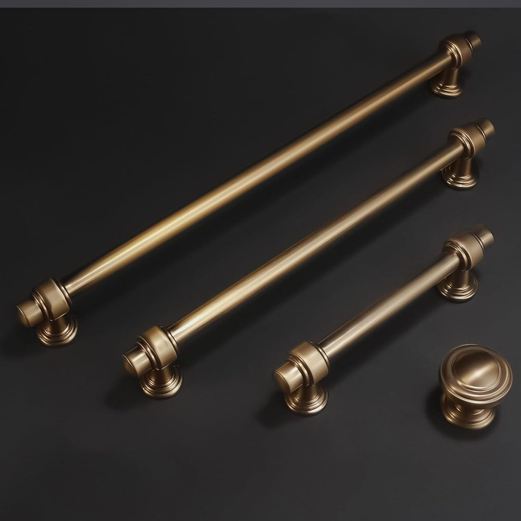 10 Pack 12-3/5 inch(320mm) Champagne Bronze Kitchen Cabinet Handles Cabinet Pulls Gold Drawer Pulls Cabinet Hardware Handles