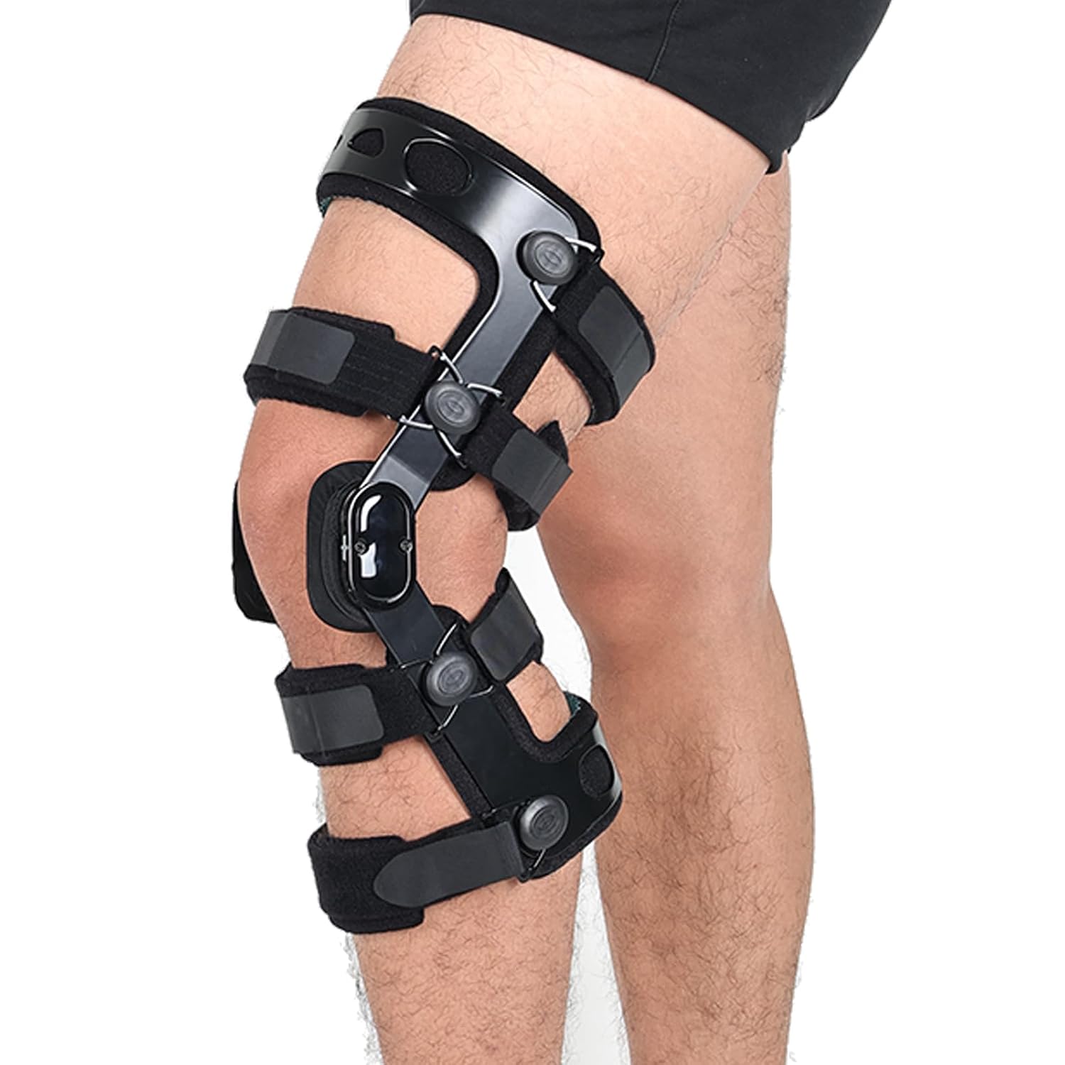 Orthomen Functional ACL Knee Brace, for Meniscus Ligament Sports Injuries, Adjustable Comfortline Hinged ROM Orthopedic Knee Orthosis for Meniscus Tear Knee Protection fit Men & Women(S-Left)
