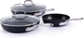All-Clad HA1 Expert Hard Anodized NonstickFrying Pans Skillets Set with Lids (8', 10' & 12') Dishwasher-Safe, Oven-Safe Up to 500°F Compatible with All Stovetops (Gas, Electric & Induction) - Black