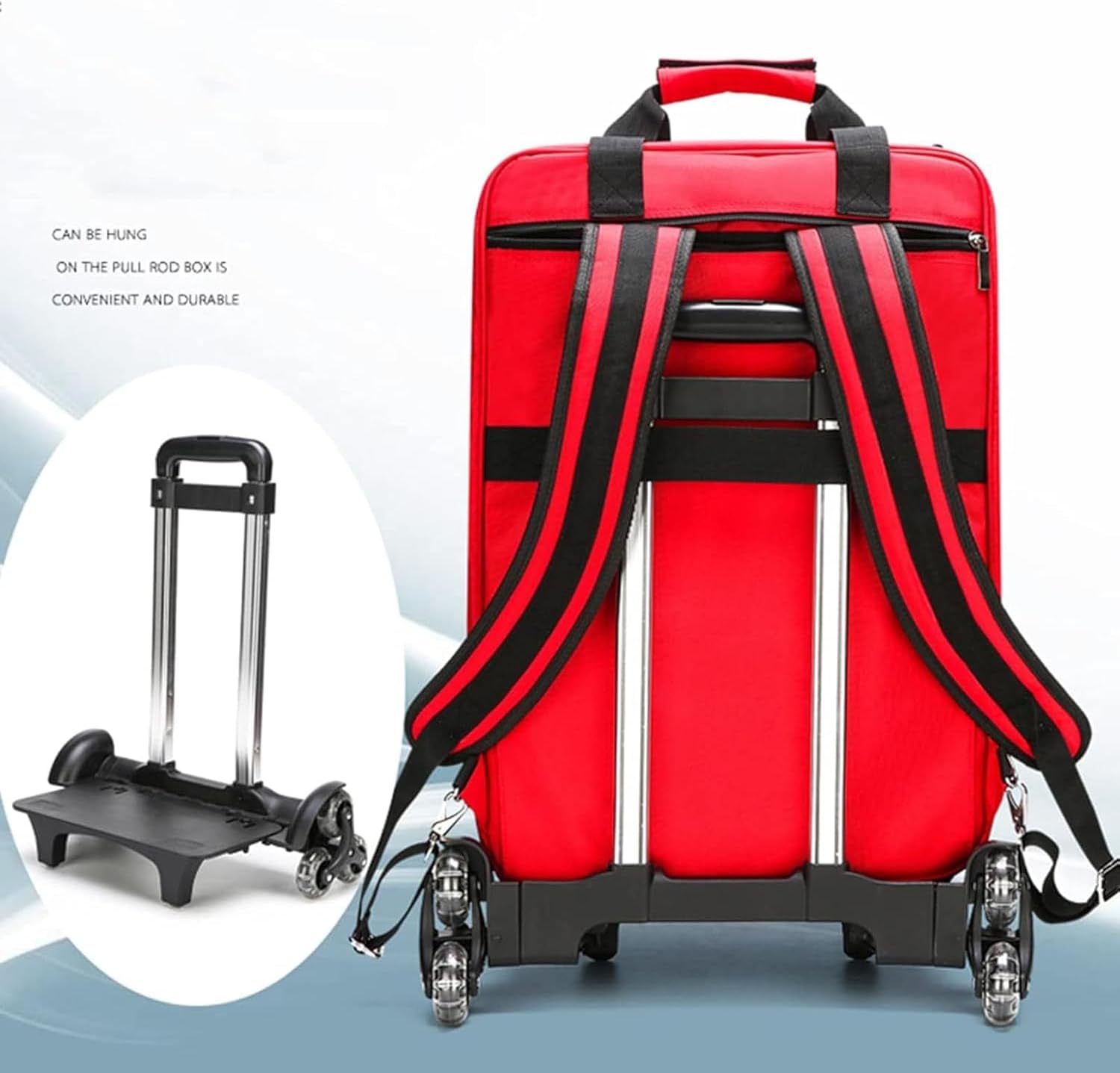 IOCCIOBB First Aid Kit Bag with Detachable Trolley,Nurse Roller Bag with Removable Dividers, for Home Visits, for Doctors(A02)
