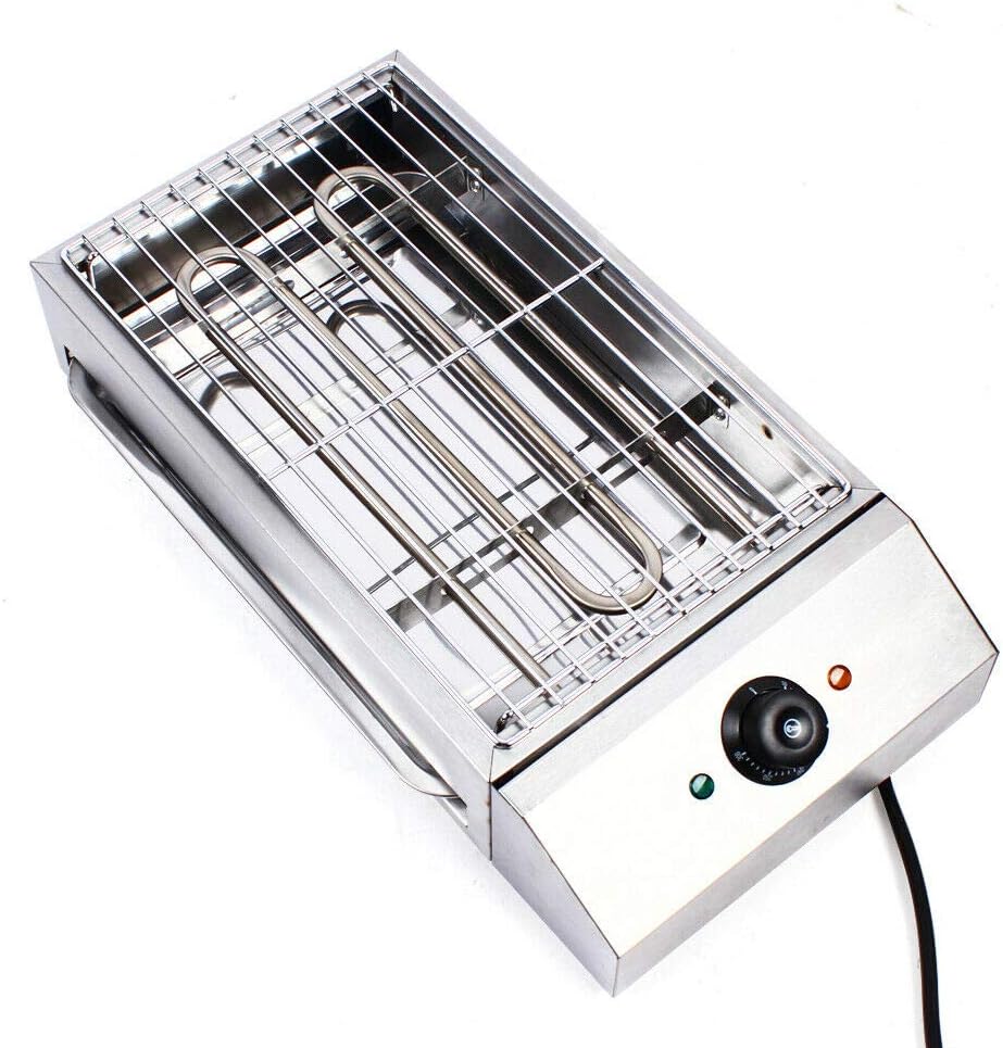 Portable Electric Grill,Tabletop Grill Flat Top Electric Griddle BBQ Smokeless Indoor Grill,Steel Cooker Camping Outdoor Grill/Homes Grill/Large Grill for Picnics RV Grill,Barbecue with Grill Plates