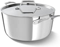 Calphalon Premier Polished 5-Ply Stainless Steel Cookware w/Turbo Heat Tech 6Qt Stock Pot with Lid, Induction, Oven Safe 500F, PFOA Free, Polished Stainless Silver