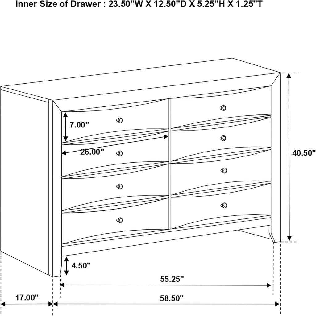 Coaster Home Furnishings Briana Transitional 5-Piece Bedroom Set California King Size Storage Bookcase Bed Frame 56-inch Headboard Black 202701KW-S5