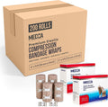 Elastic Compression Bandage Wrap - Premium Quality (Set of 200) w/Hooks, Athletic Sport Support Tape Rolls for Ankle, Wrist, Arm, Leg Sprains First Aid Bandages (100)- 2' x 5 Ft (100)- 3' x 5 Ft
