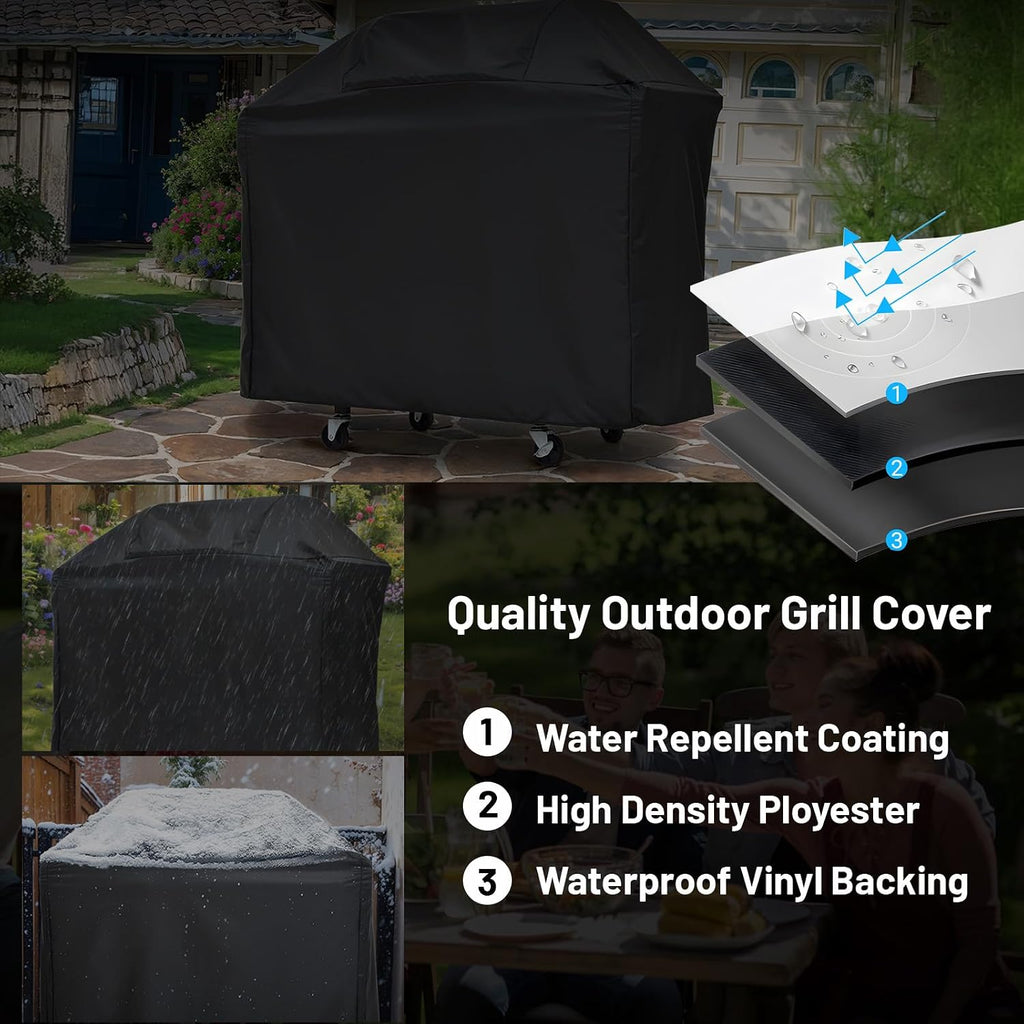 3-Burner Propane Gas BBQ Grill with Side Burner, 40,500 BTU Stainless Steel Gas Grill with Rain Cover for Outdoor, Camping, Barbecue Grilling Backyard Cooking (3+1 burners)