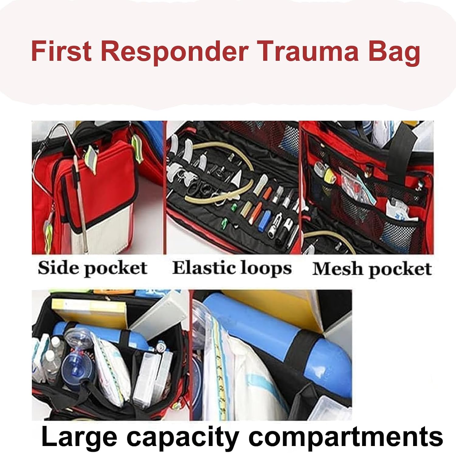 Nurse Rolling Bag Emergency Rescue Kit for Outdoor Hiking, Large Capacity Medical Trolley Bag Empty, with Multiple Pockets and Compartments, for Home Health Nurses, Doctors, EMT, EMS