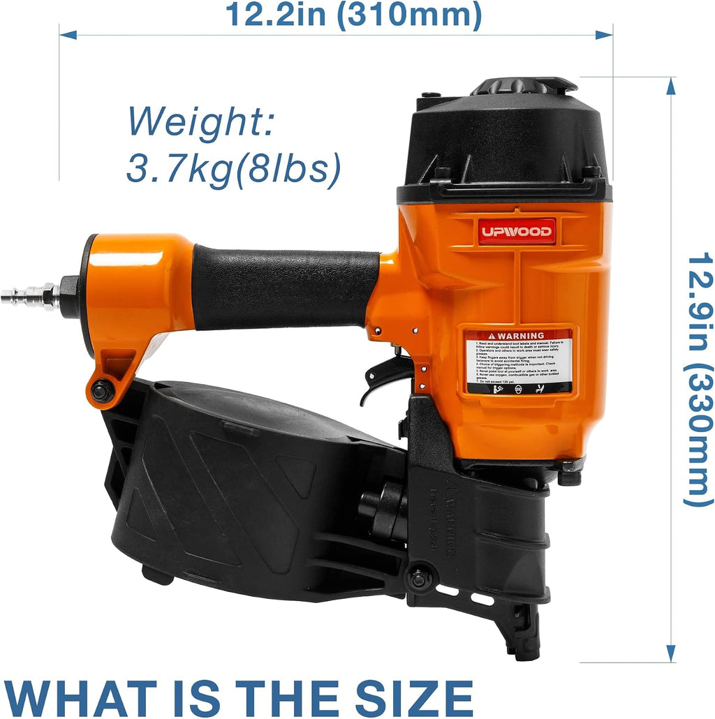 CN70 Air Coil Nailer by UPWOOD, 2 Inch to 2-3/4 Inch 15 Degree Coil Siding Nail Gun Fast Shooting Fencing Nailer Pneumatic Coil Framing Nailer