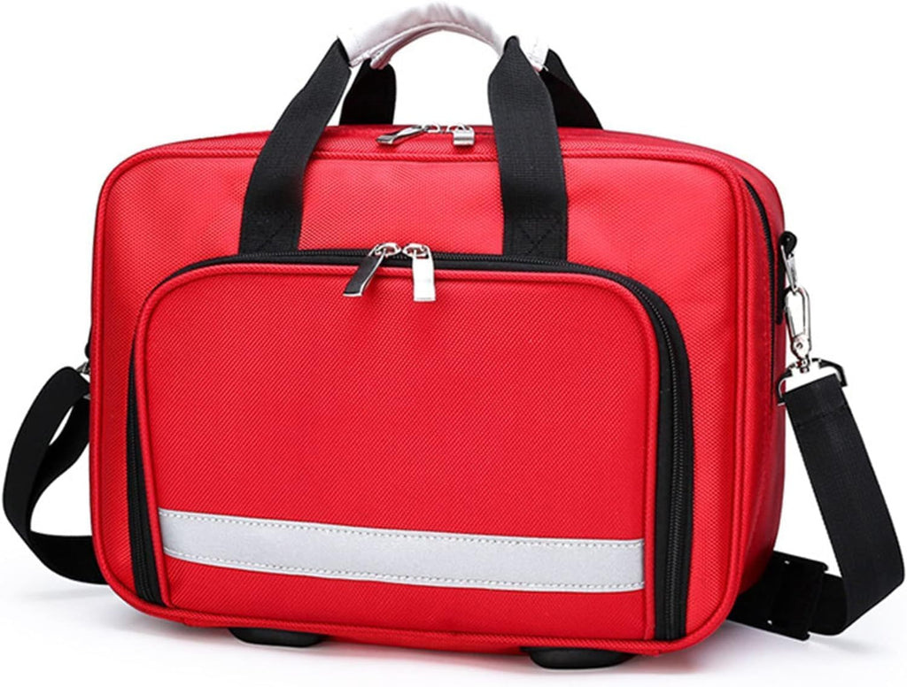 IOCCIOBB Professional Empty First Responder Bag Emergency Shoulder Bag Empty, Trauma First Aid Kits Storage Bag with Handle for Home, Office, and Outdoor Adventures(Red)