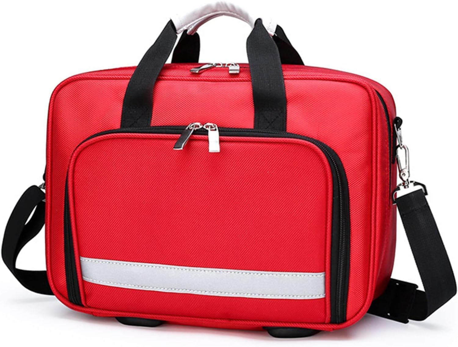 IOCCIOBB Professional Empty First Responder Bag Emergency Shoulder Bag Empty, Trauma First Aid Kits Storage Bag with Handle for Home, Office, and Outdoor Adventures(Red)