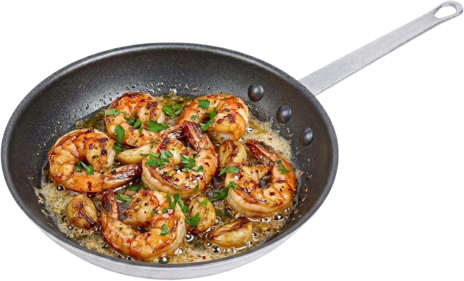 Restaurantware-Met Lux 10 Inch Fry Pans, Set Of 6 No-Stick Frying Pans - Induction-Ready, Triple-Riveted, Black Aluminum Cooking Skillets, Durable, For Searing, Sautéing, And Browning Food