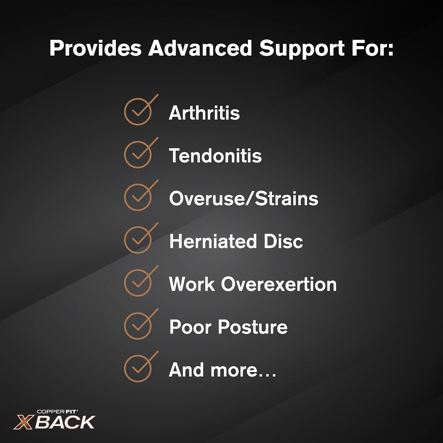 Copper Fit X-Back Brace for Lower Back Pain, Lumbar Support, Herniated Disc, Sciatica, Arthritis – Adjustable, Breathable Design - for Men and Women (Large/XLarge) (Pack of 2)