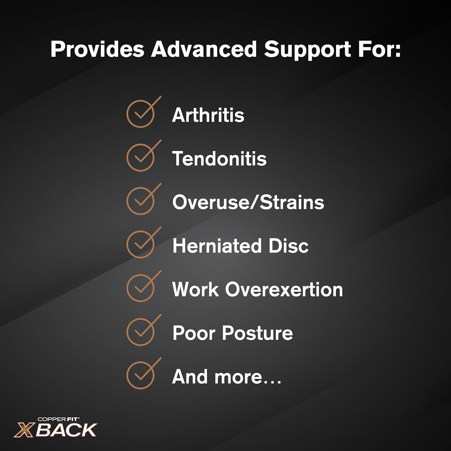 Copper Fit X-Back Brace for Lower Back Pain, Lumbar Support, Herniated Disc, Sciatica, Arthritis – Adjustable, Breathable Design - for Men and Women (2XL/3XL) (Pack of 2)
