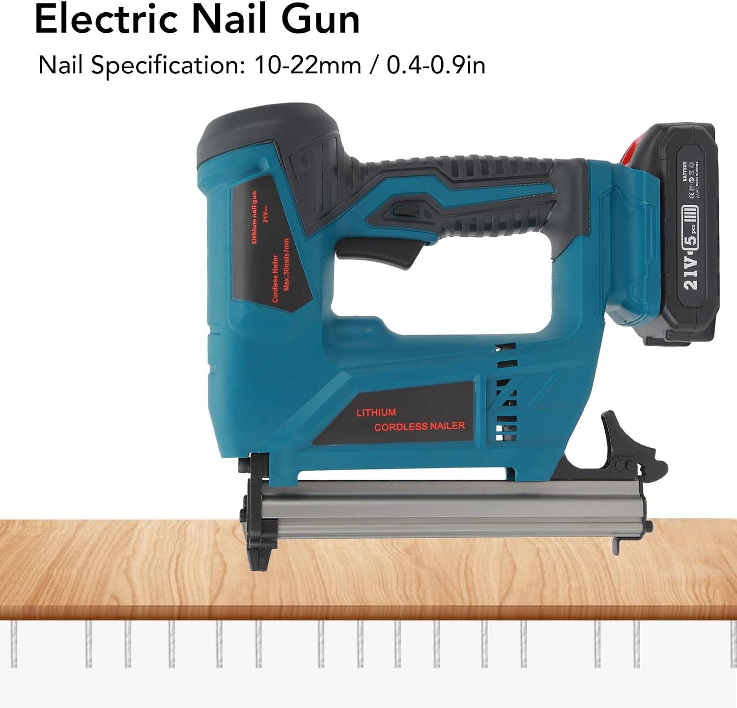 Asixxsix Electric Brad Nailer, Electric Nail Gun/Staple Gun, 100 Nail Capacity, Nail Gun for Trim, Picture Frames, Crafts, Fencing, Carpentry and Woodworking Projects (US Plug 100‑220V)