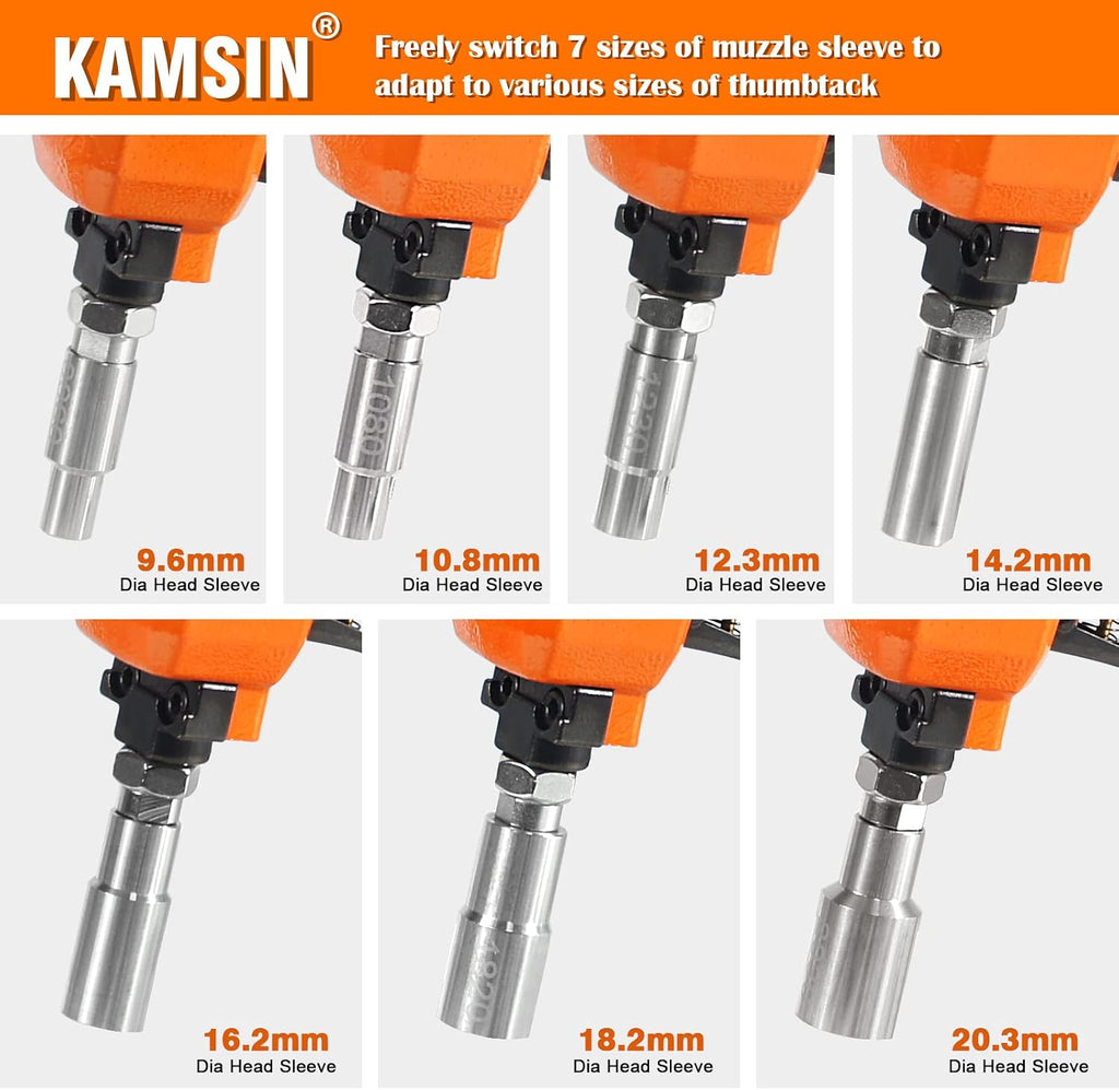 Set of Sleeves for Pneumatic Decorative Nailer 3/8'-13/16'(9.6mm-20.3mm) Head Diameter Replaceable Muzzle Sleeve Air Power Tack Nail Gun Finish Nailer for Upholstering, Leather Cover of Sofa