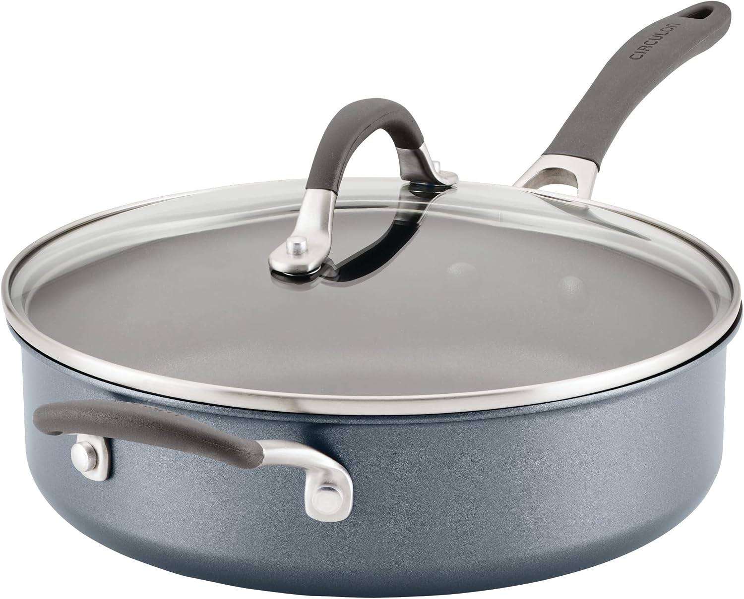 Circulon A1 Series with ScratchDefense Nonstick Induction Cookware, Large Saute Pan with Lid, Nonstick Pan, 5-Quart, Graphite