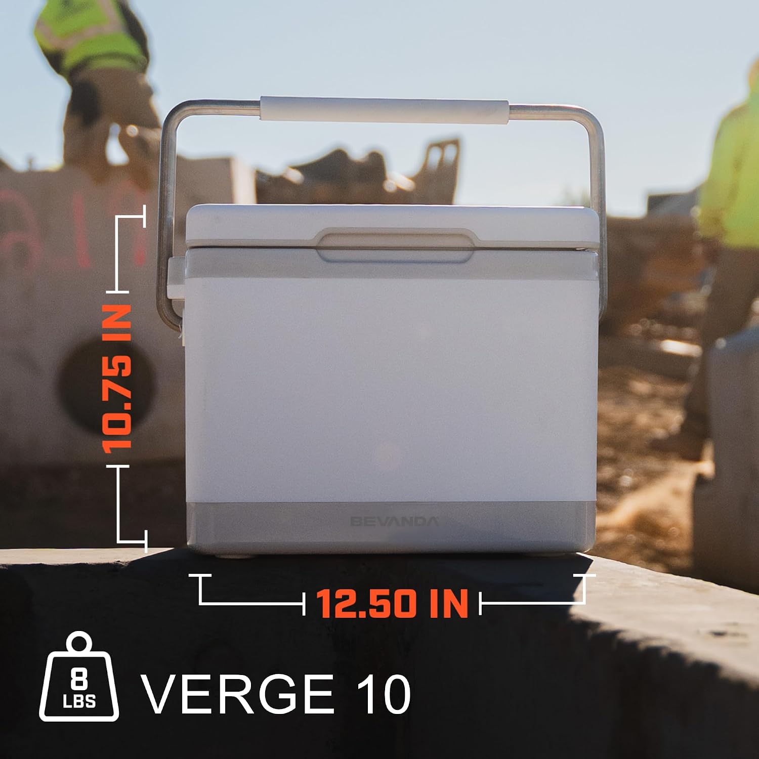 Bevanda - 10qt Verge Insulated Lunch Box - Durable Cooler with Magnetic Ice Packs - Rugged Hard Shell Lunch Cooler for Jobsite Lunches, Outdoor Adventures & All Day Temperature Control