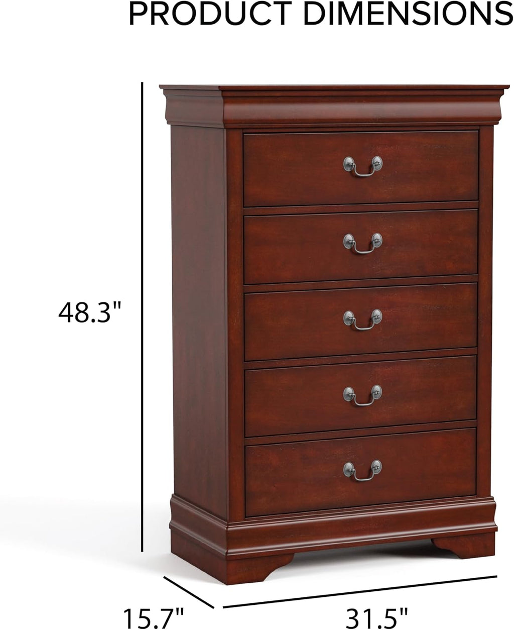 Furniture of America Arabella Traditional Solid Wood 3 Piece Bedroom Set, King Bed Frame, Nightstand, and Chest, Chic Sleigh Design Bedframe with Headboard and Footboard, Box Spring Needed, White