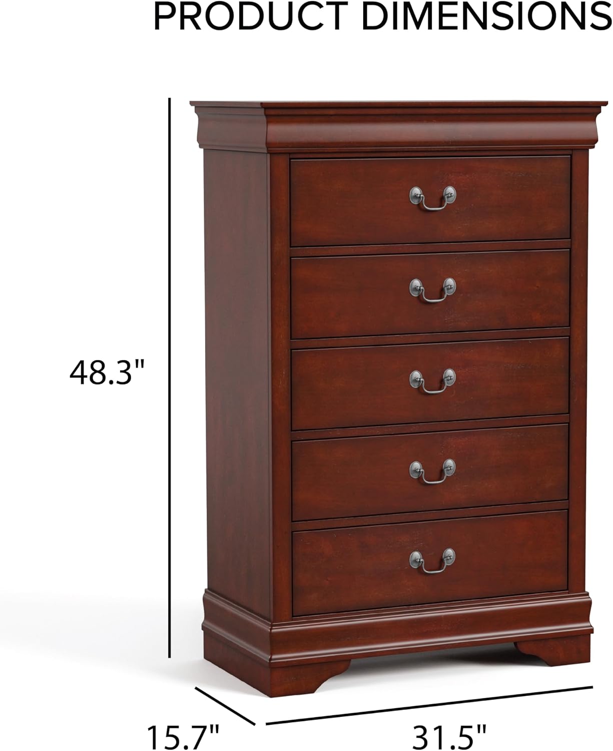 Furniture of America Arabella Traditional Solid Wood 3 Piece Bedroom Set, King Bed Frame, Nightstand, and Chest, Chic Sleigh Design Bedframe with Headboard and Footboard, Box Spring Needed, White
