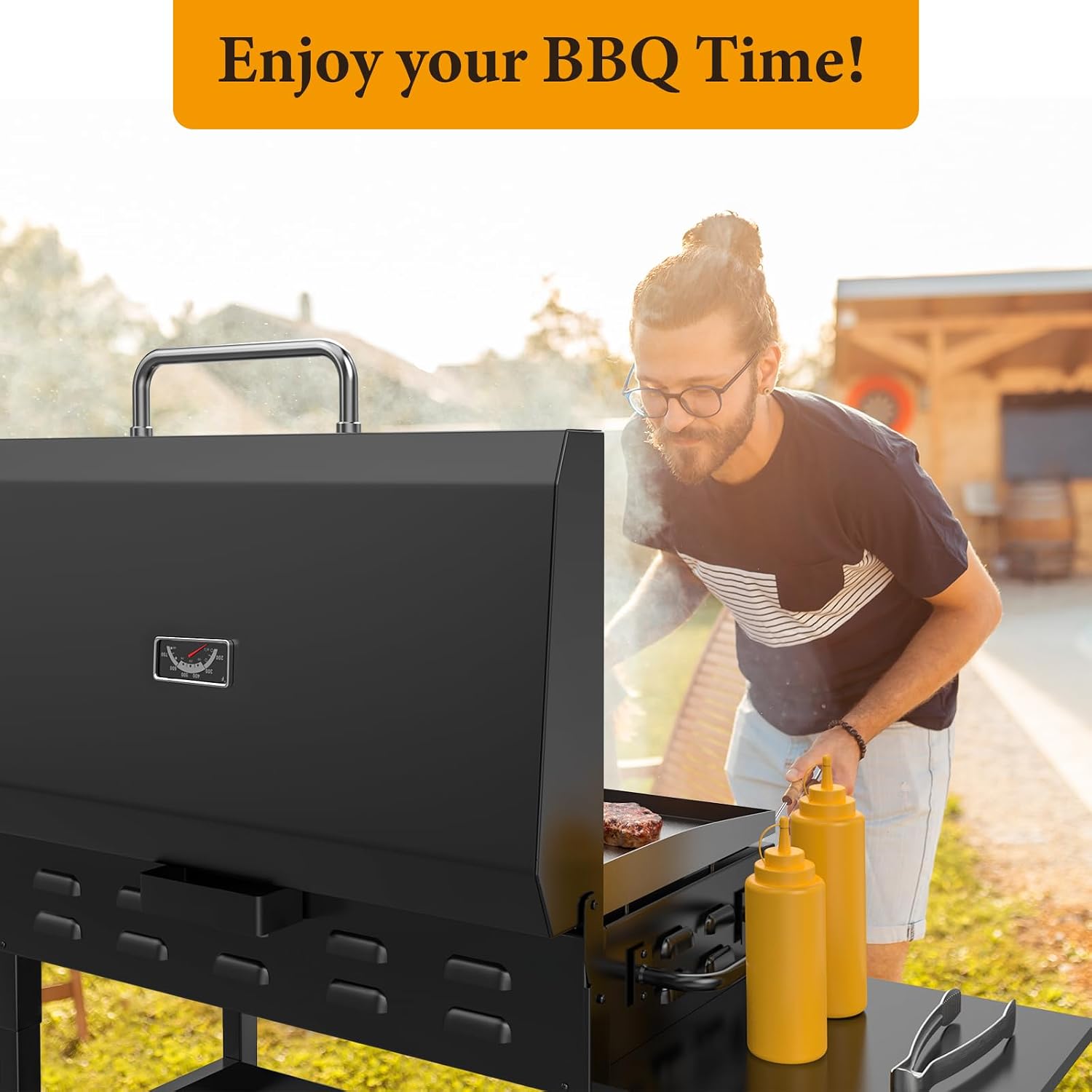 Hinged Lid for Blackstone 36 Inch Griddle Grill,Griddle Hard Cover Hood-BBQ Accessories for Blackstone 36' Griddle 1554 1818 1825 1836 1863