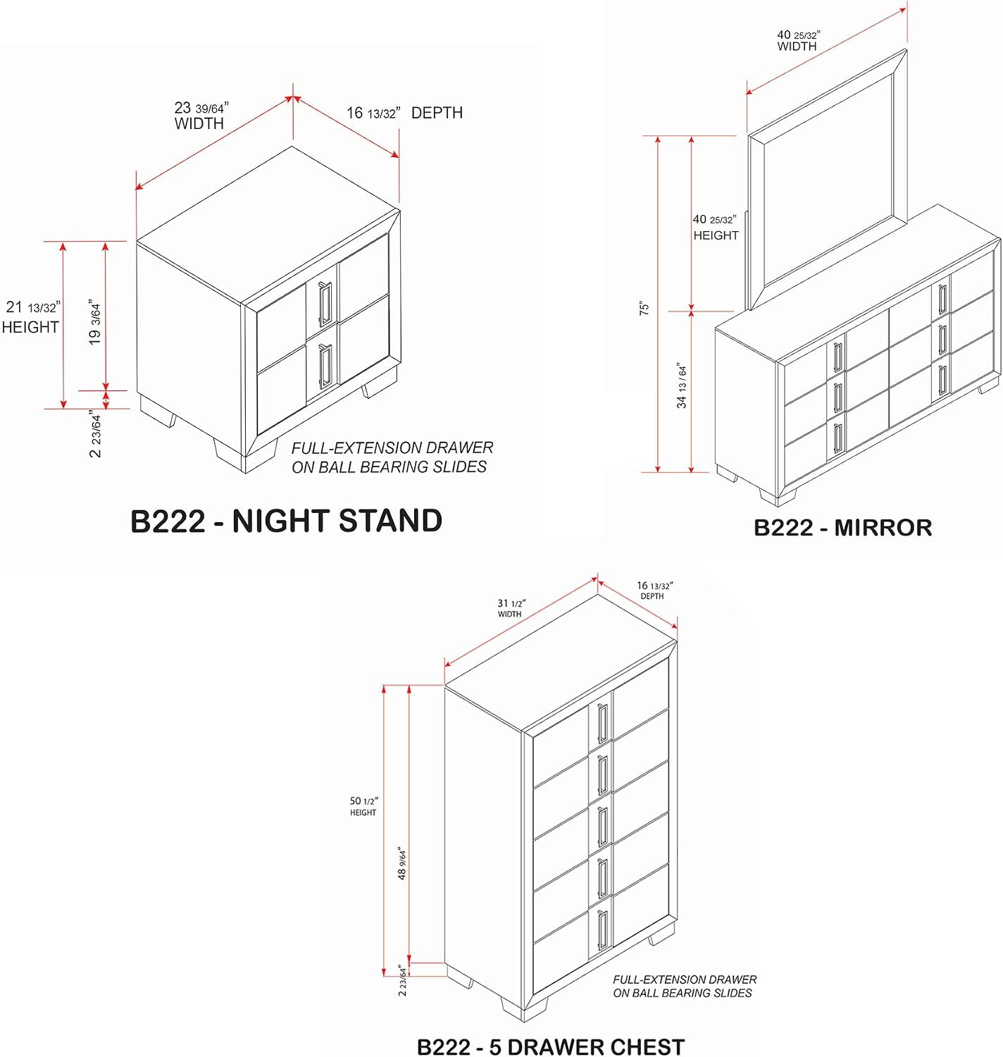 Kings Brand Furniture Dawson Modern 5-Piece Farmhouse Style Bedroom Set in Light Brown Finish - Bed Frame with LED Headboard, Dresser, Mirror, Chest and Nightstand (King Size)
