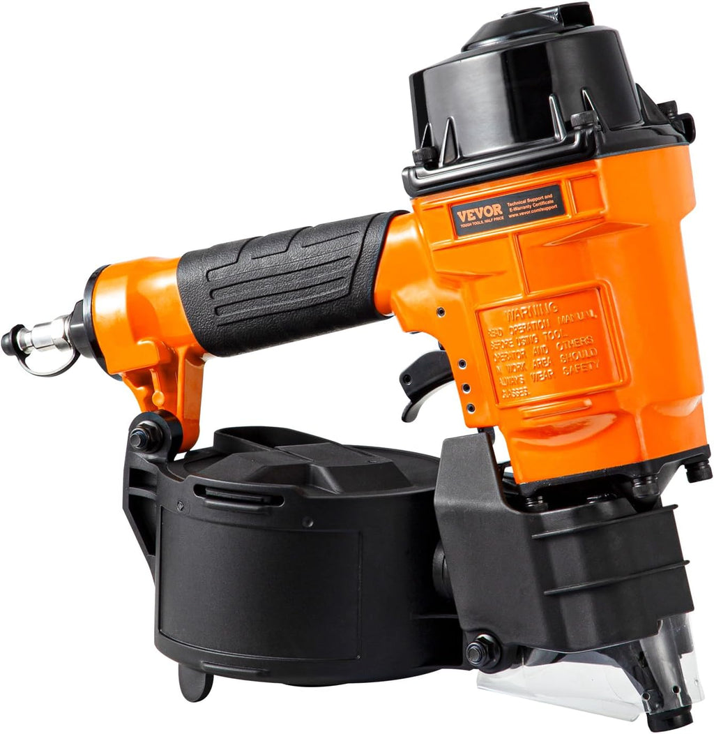 VEVOR MCN55 Coil Siding Nailer, 70-120PSI Air Coil Nailer 1 inch to 2-1/4 inch 15 Degree Pneumatic Siding Nail Gun for Siding, Pallet Sheathing, Fencing, Decking