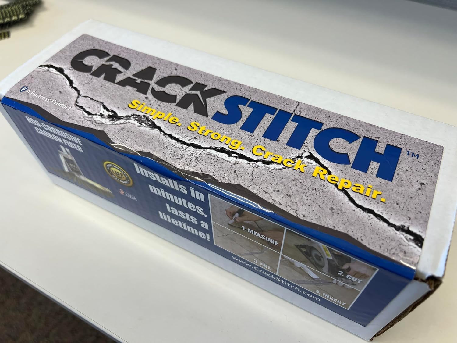 CrackStitch 15pk Concrete Crack Repair Kit|DIY Foundation Crack Repair|Basements, Garages, Pools, Floors, Wall & Block|Carbon Fiber/Kevlar Concrete Reinforcement
