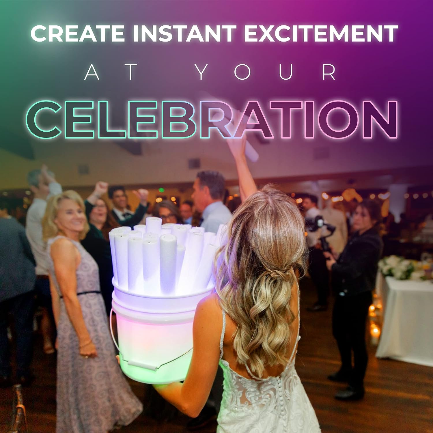 100 Orange Foam Glow Sticks - 16' Light Up Sticks for Wedding, Parties & Dancing