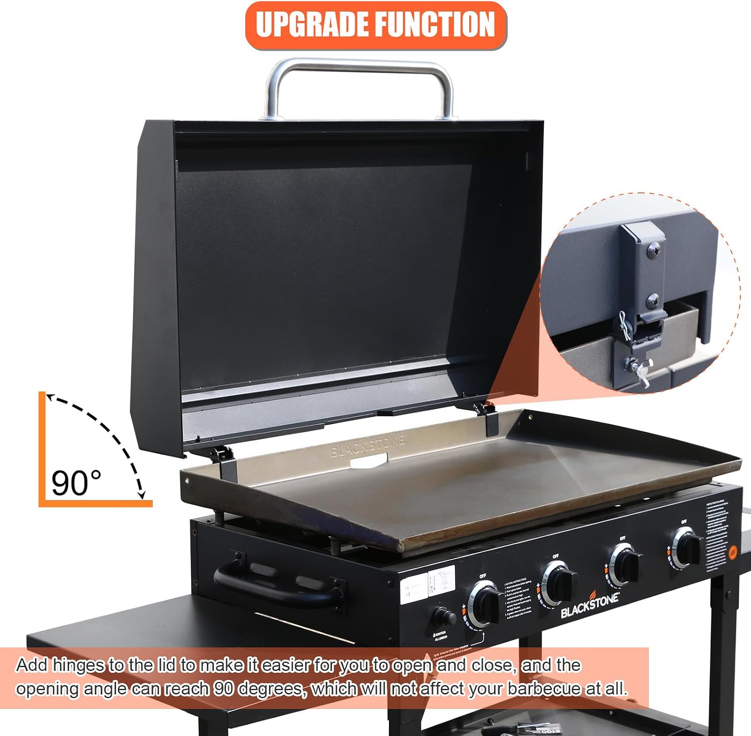 36 Inch Blackstone Griddle Grill Cover with Hinged Hood, 2026 Upgraded Outdoor Hard Grill Cover Compatible with Blackstone Models 1853 1605 1803 1839 1856 1924 5857 1553 2137 5003