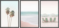SIGNWIN Framed Canvas Print Wall Art Set Retro Vintage Pastel Tropical Island Beach Nature Wilderness Photography Modern Art Landscape Relax/Calm for Living Room, Bedroom, Office - 24'x36'x3 Black