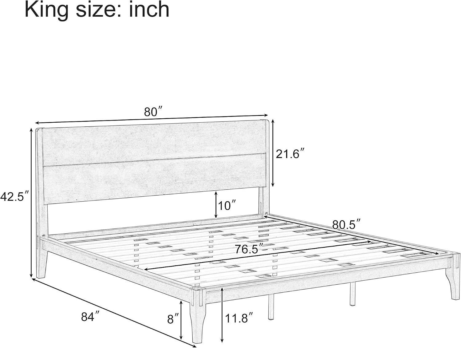 Merax 3 Pieces Bamboo Bedroom Sets, Mid-Century Modern King Size Platform Bed with Tall Headboard, Storage Drawer Night Stands Set, Wood Slats Support, No Box Spring Needed, Easy Assembly, Natural