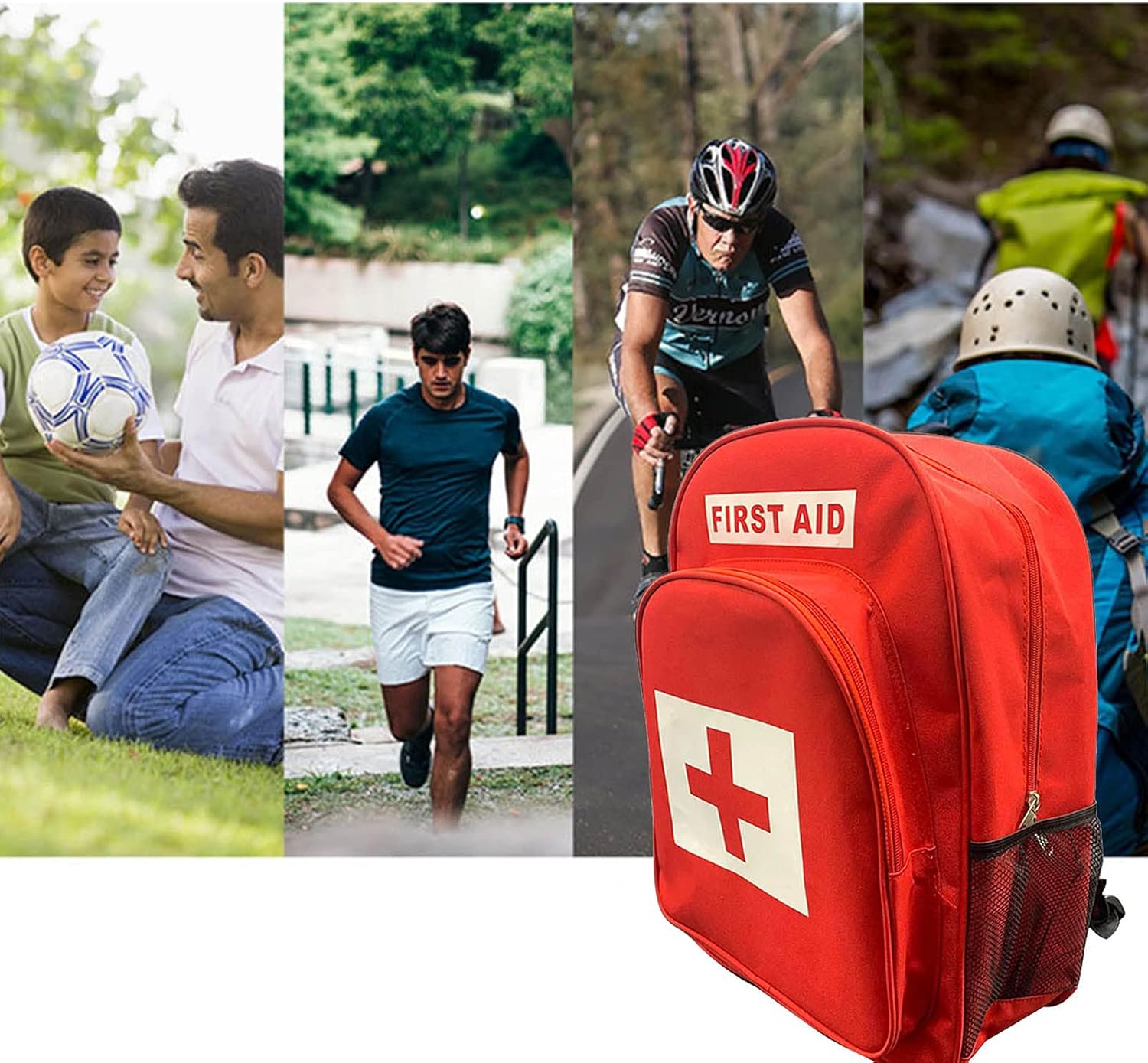 Large Haversack Bag First Aid Kit, First Aid Kit Haversack Bag, Hard Protective Large Medicine Storage Case with Portable Shoulder Strap for Home Car Travel Camping and Outdoor Activities