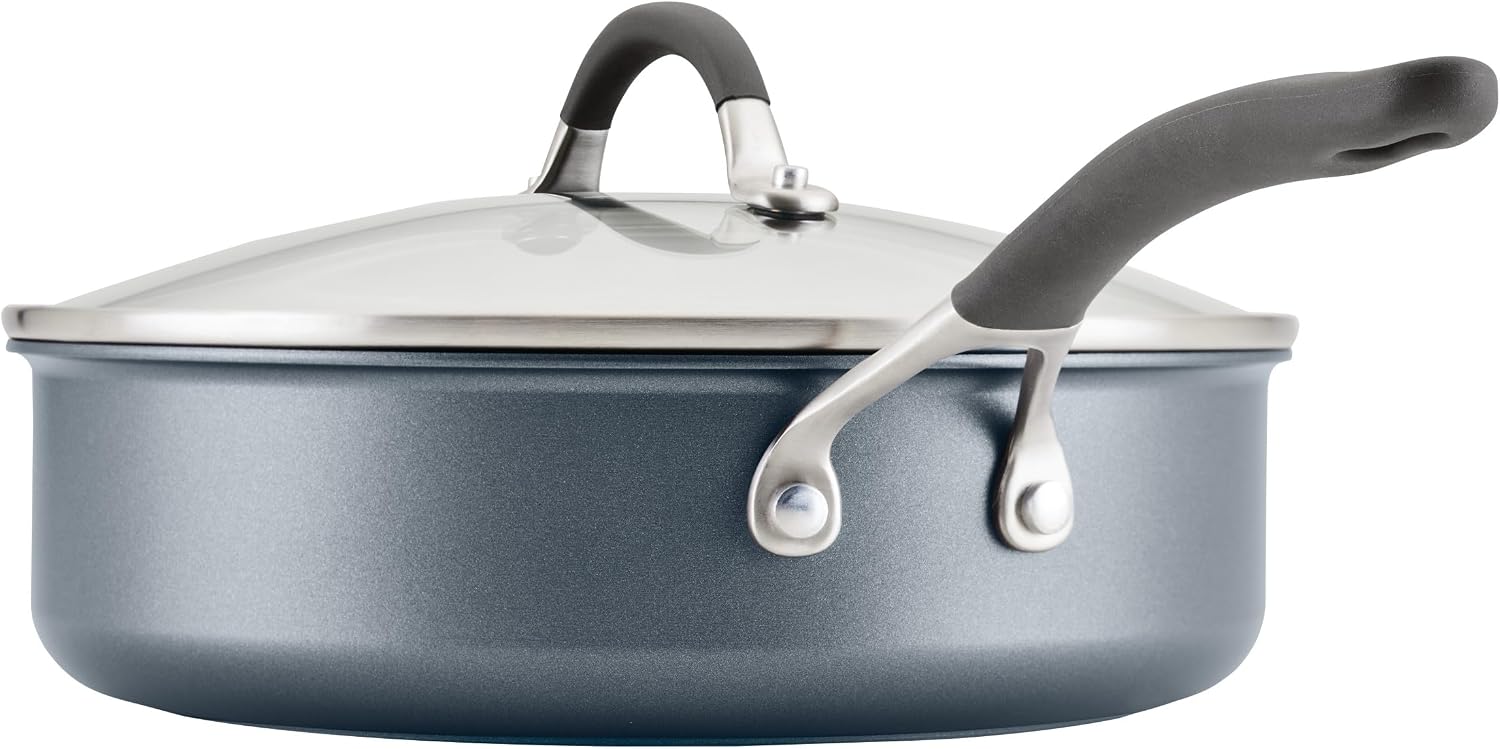 Circulon A1 Series with ScratchDefense Nonstick Induction Cookware, Large Saute Pan with Lid, Nonstick Pan, 5-Quart, Graphite