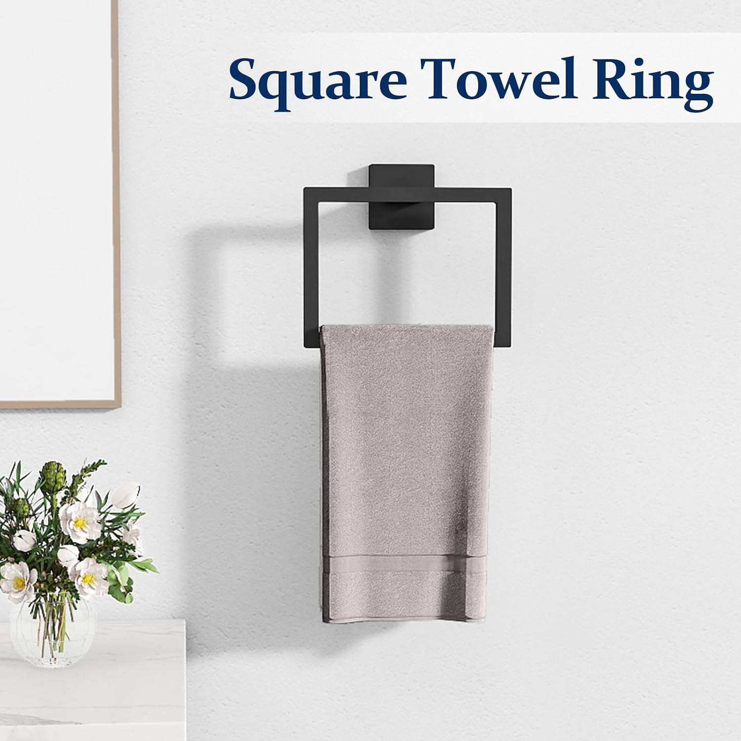 STWWO 20-Pieces Matte Black Bathroom Hardware Set, 24 Inch Bath Towel Bar Set, Stainless Steel Towel Racks for Bathroom Wall Mounted