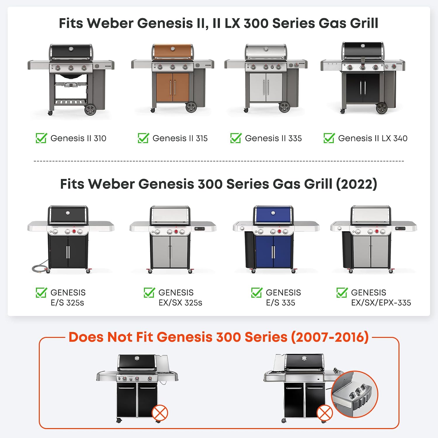 Stanbroil Full Size Griddle Insert for Weber Genesis II & LX 300 Series Gas Grills, Ceramic Coated Flat Top Griddle for Weber Genesis 310 315 335 340 345 & 325s - Black