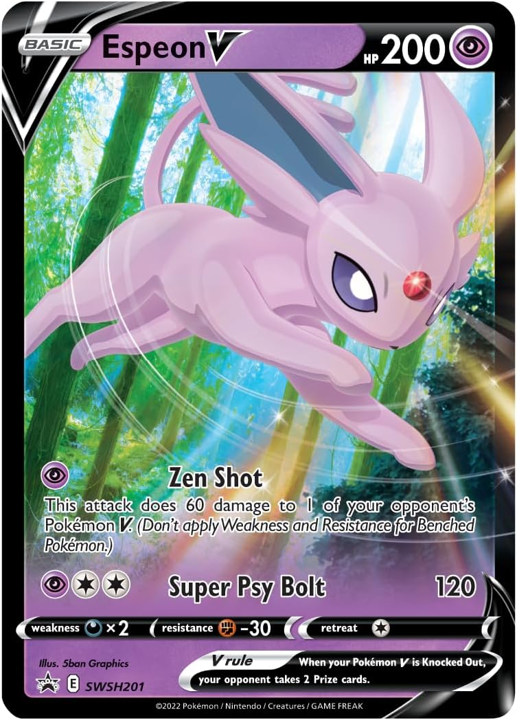 Pokémon TCG: V Heroes Tin Espeon (1 Foil Card & 4 Booster Packs),Single,Multicolor