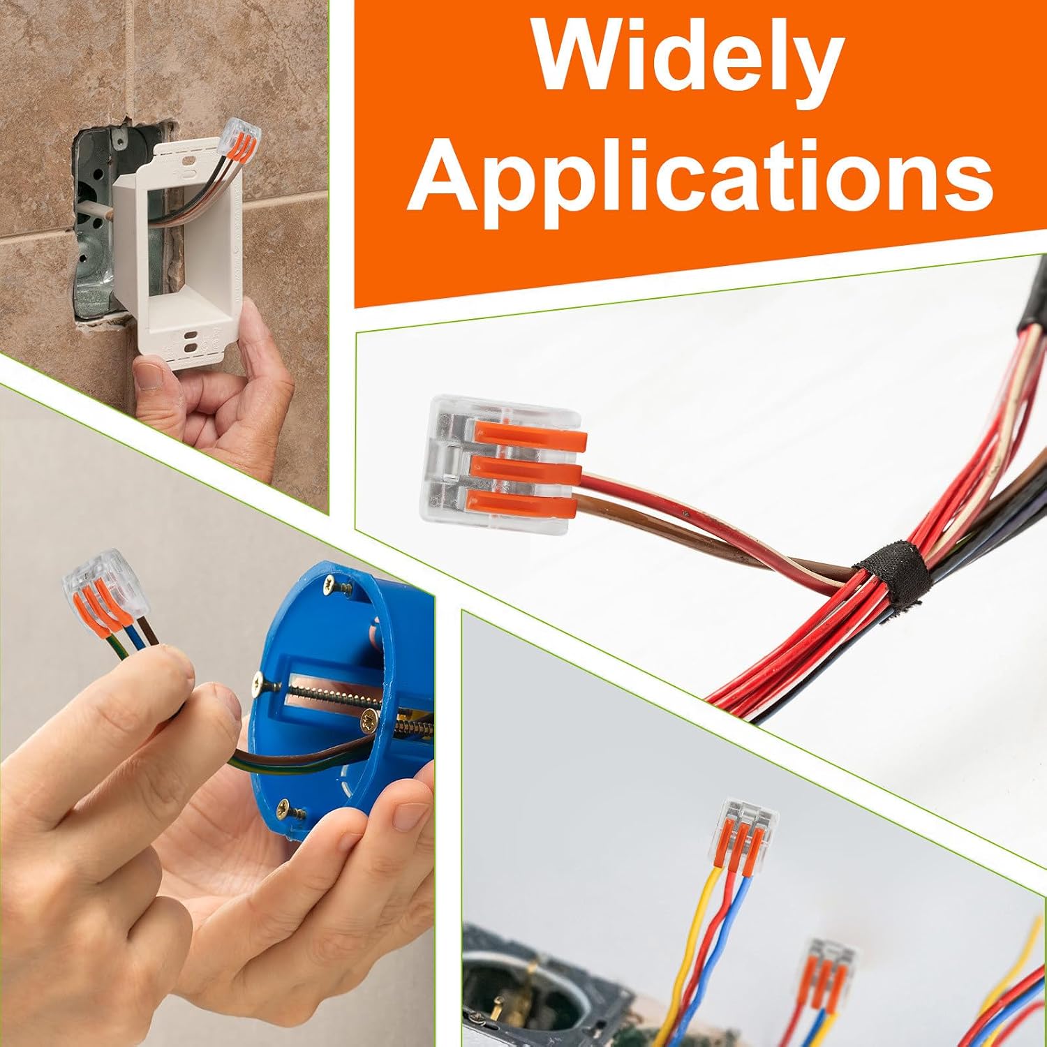 NineLeaf 60 Pcs Lever Wire Connectors Kit, 2/3/4/5 Port Push-in Electrical Wire Nuts with Test Hole for AWG 28-12, Reusable Quick Splice Assortment with Organized Storage Box,40 Set