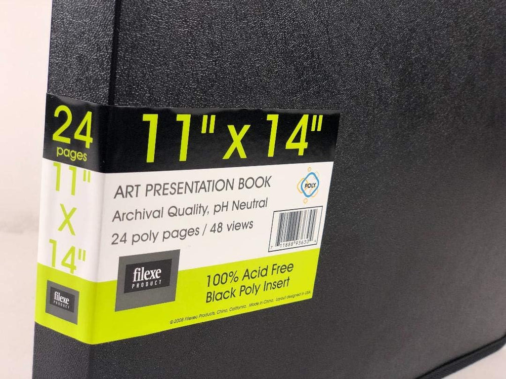 Filexec, 93630, Art Presentation Book, 24 Pocket, 11' x 14', 1 Each Black (Pack of 12)