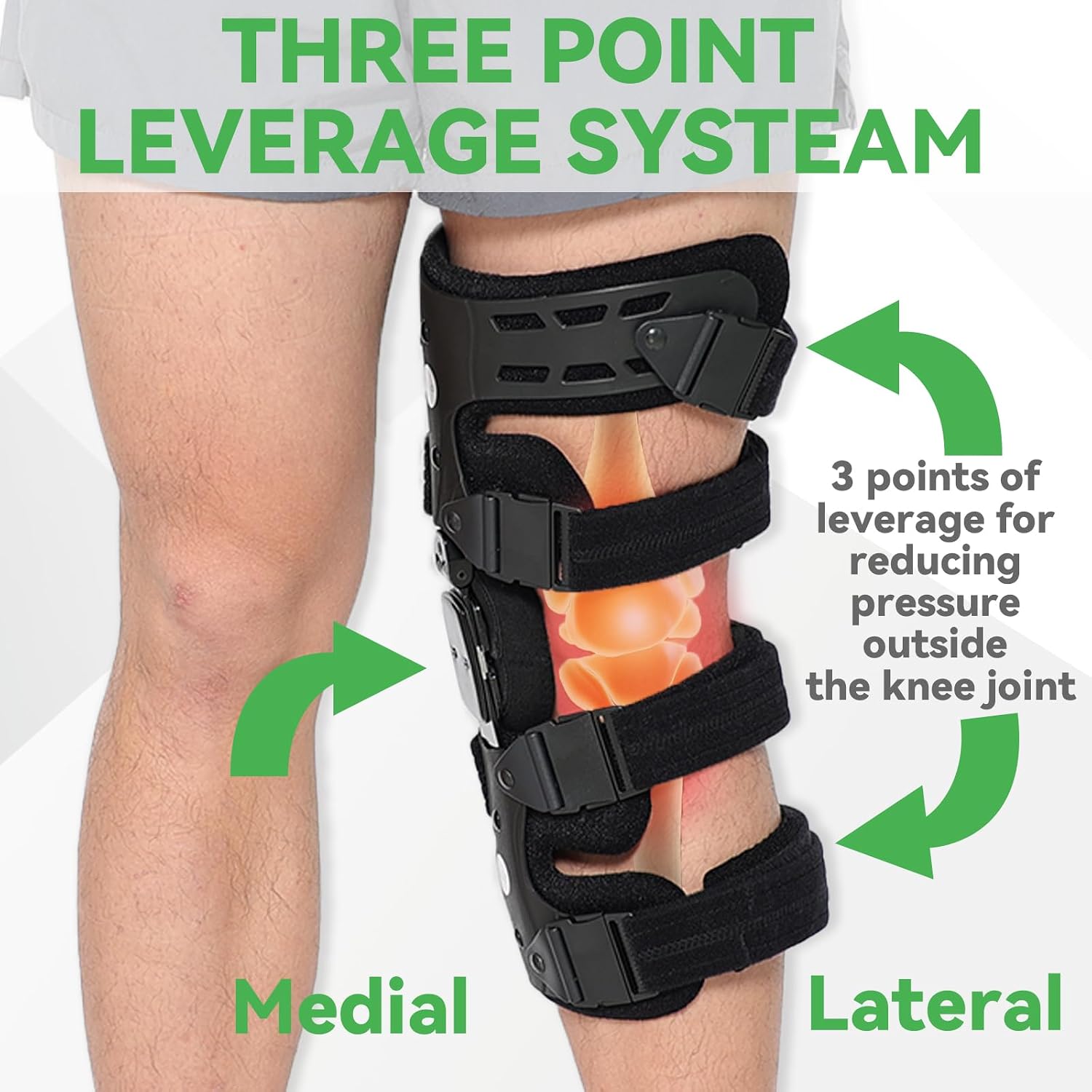 Orthomen Lateral Unloader Knee Brace for Osteoarthritis, Arthritis Knee Pain Relief, Bone on Bone Joint Degeneration Offloader L1851 L1843 with Built in Hex Key, Outside (Right)