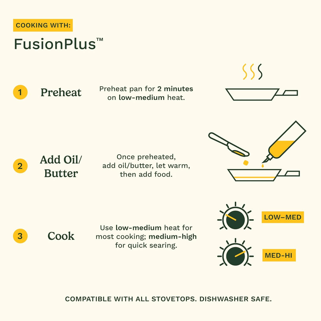 Cuisinart FusionPlus Hybrid Stainless Steel Cookware Set, 2-Piece Skillet Cooking Set with PFAS-Free PURELYSEAR Ceramic Technology, Scratch Proof, Cool Grip Handles, Dishwasher Safe