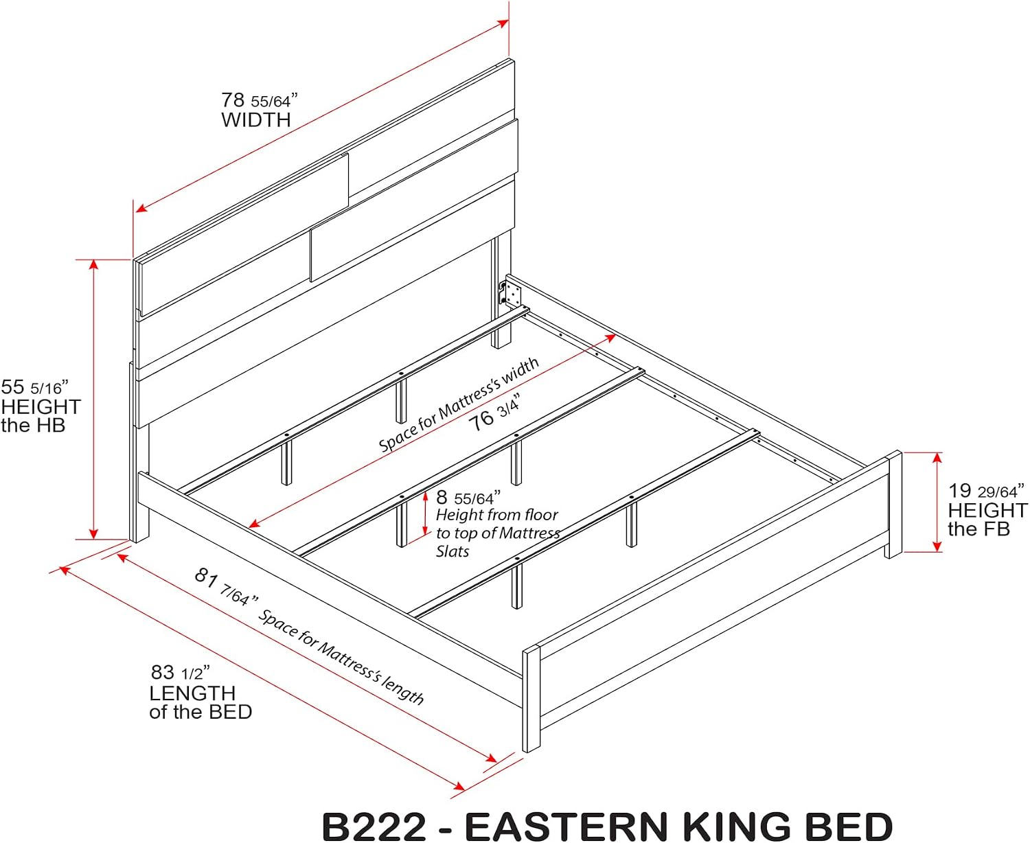 Kings Brand Furniture Dawson Modern 6-Piece King Size Farmhouse Style Bedroom Set in Light Brown Finish - Bed with LED Lights, Dresser, Mirror, Chest & 2 Nightstands