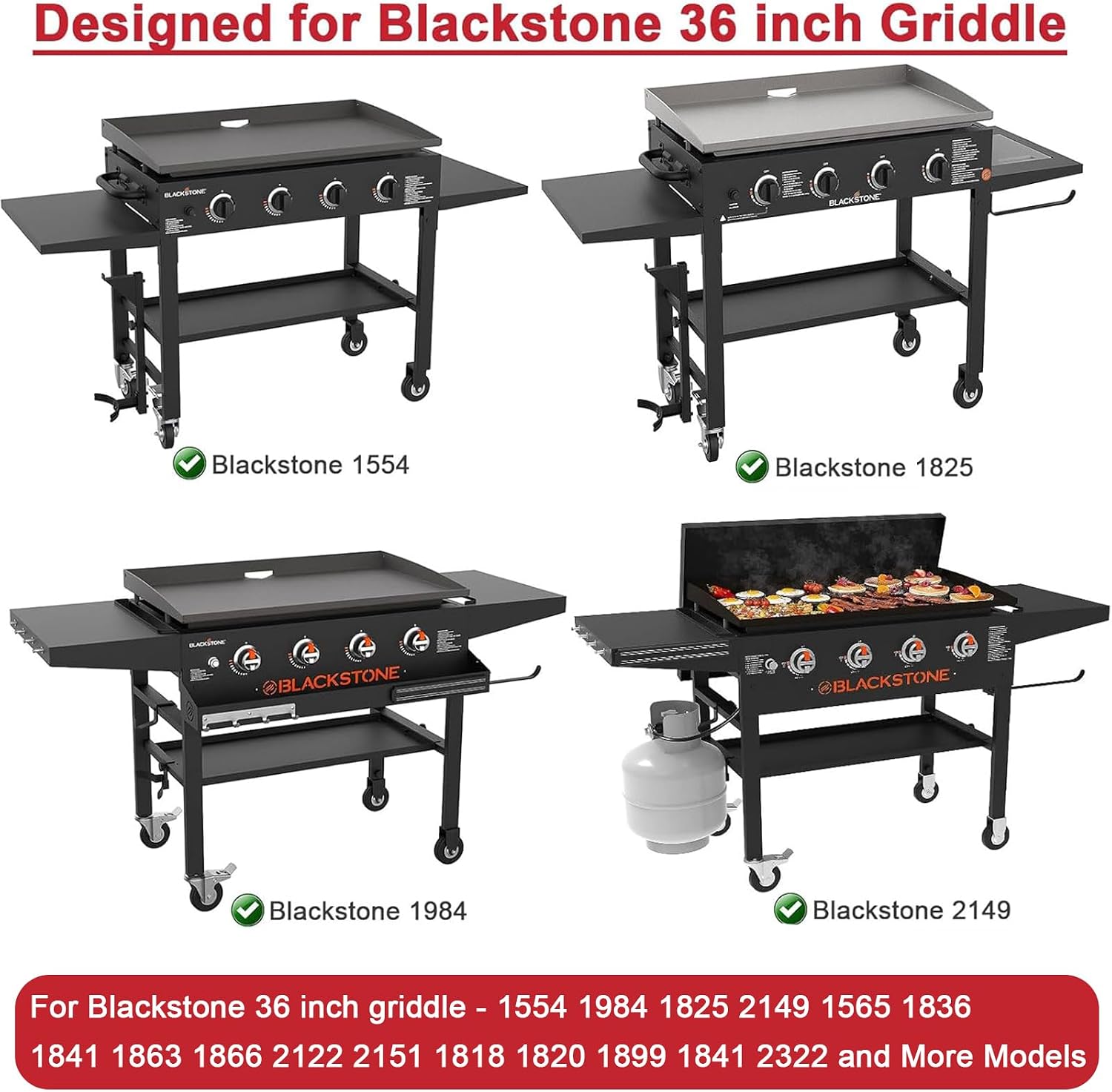 Griddle Top for Blackstone 36 Inch Griddle 4 Burner Gas Grill 1554 1825 1560 2149 2177, 36' Powder Coated Steel Flat Top Replacement Part
