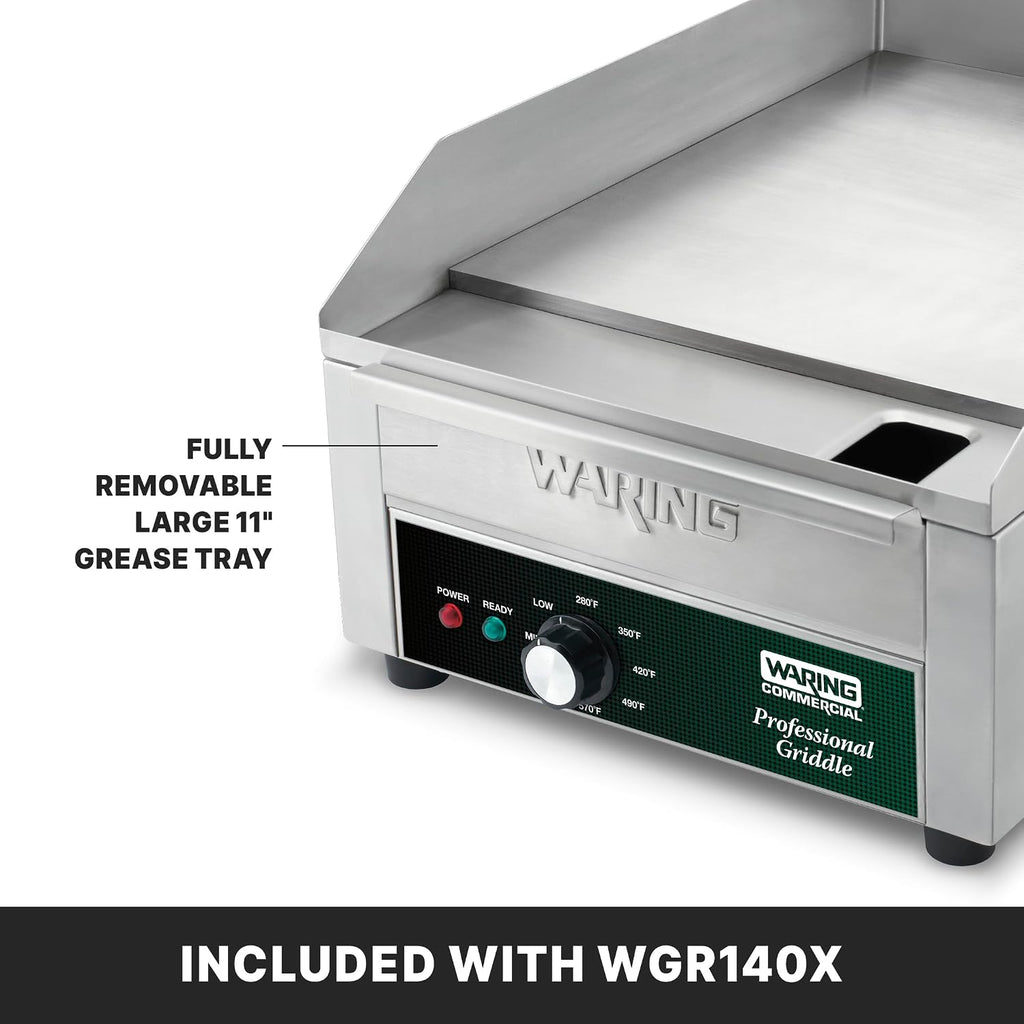Waring Commercial Electric Countertop Griddle, 14' x 16' Cooking Surface, Professional Flat Top, NSF Certified for Commercial Kitchens & Restaurants, WGR140X