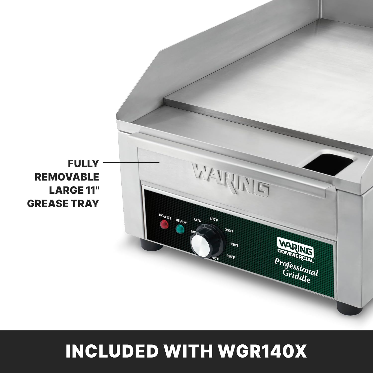 Waring Commercial Electric Countertop Griddle, 14' x 16' Cooking Surface, Professional Flat Top, NSF Certified for Commercial Kitchens & Restaurants, WGR140X