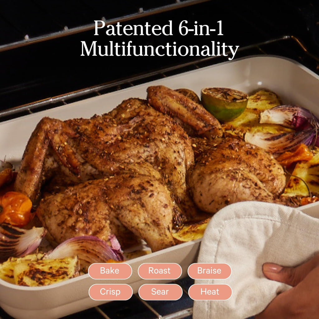 Our Place Bakeware Set | 5-Piece Ceramic Bakeware Collection with Stovetop-to-Oven Griddle Pan | PFAS-Free Non-Toxic Nonstick Pans, Oven Mat & Baking Dishes | Steam