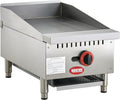 Kratos Commercial Griddle, 15'W Gas Countertop Griddle with Thermostatic Controls, 30,000 BTU (29Y-177)