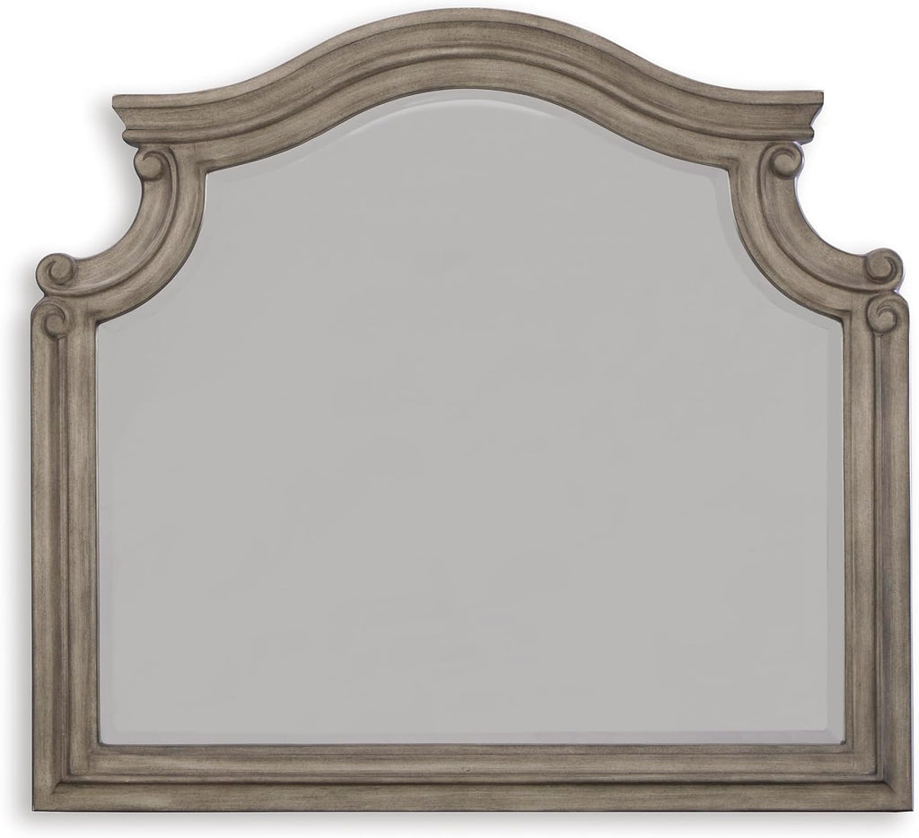 Signature Design by Ashley Lodenbay Casual Smooth-Gliding 7-Drawer Dresser and Mirror with Safety Stop, Light Gray & Dark Brown