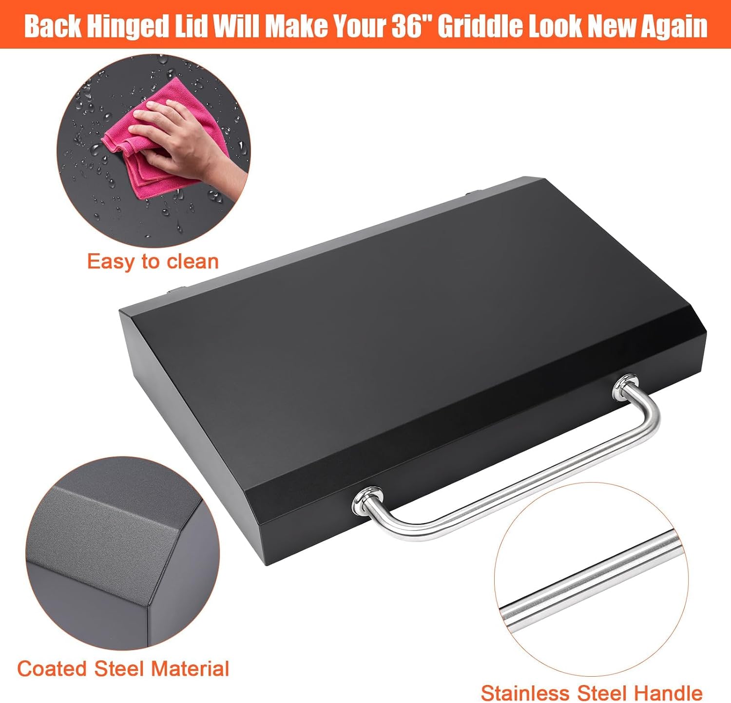 36 Inch Blackstone Griddle Grill Cover with Hinged Hood, 2026 Upgraded Outdoor Hard Grill Cover Compatible with Blackstone Models 1853 1605 1803 1839 1856 1924 5857 1553 2137 5003