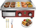 Commercial Electric Griddle 14', 1500W Electric Flat Top Grill with 5 Minute Reminder Timer, 122~572℉Adjustable Temperature Control, Stainless Steel Griddle Grill for Restaurant Kitchen